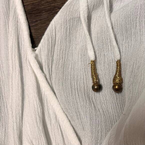 SOLD Free People Nerea Romper White Gauze Wrap Flutter Sleeve Boho Festival 2/28 - Picture 7 of 8